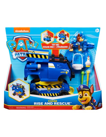 PAW Patrol | Veicolo della polizia Rise N' Rescue di Chase | Veicolo trasformabile con personaggio di Chase e accessori inclusi
