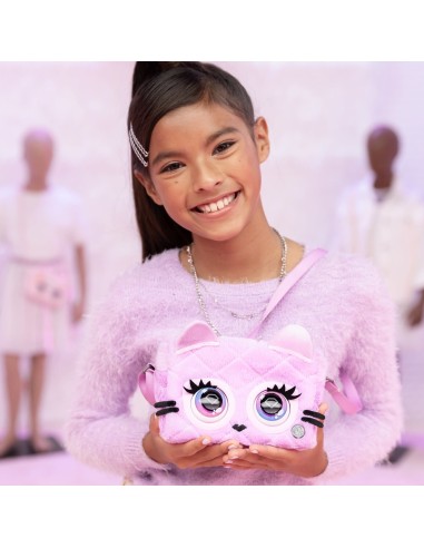 Purse Pets borsetta interattiva Fluffy in versione Gatto con oltre 30 effetti sonori e reazioni, giocattoli per bambine dai 5