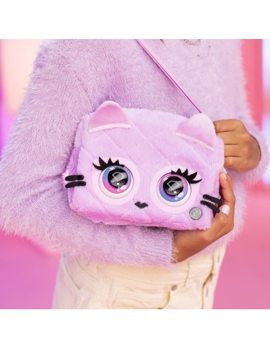 Purse Pets borsetta interattiva Fluffy in versione Gatto con oltre 30 effetti sonori e reazioni, giocattoli per bambine dai 5