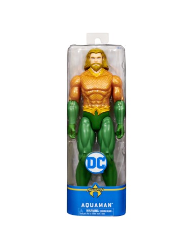 DC Comics | AQUAMAN | Personaggio AQUAMAN 30 cm | Personaggio in scala 30 cm con decorazioni originali, mantello e 11 punti di