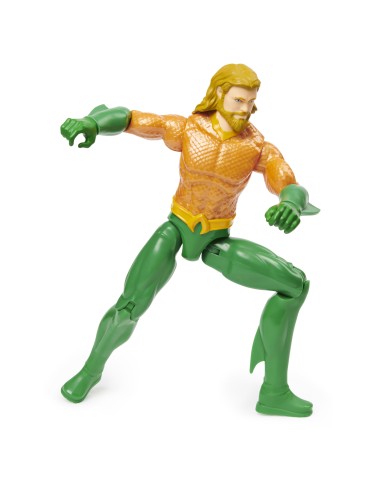 DC Comics | AQUAMAN | Personaggio AQUAMAN 30 cm | Personaggio in scala 30 cm con decorazioni originali, mantello e 11 punti di