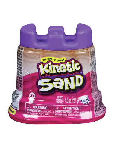 Kinetic Sand , Mini Castello con 130g di Sabbia Cinetica, colore a sorpresa, per bambini dai 3 anni in su