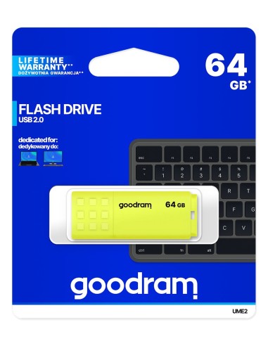 Goodram UME2 unità flash USB 64 GB USB tipo A 2.0 Giallo