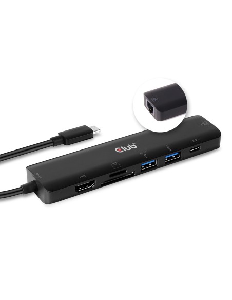 CLUB3D CSV-1592 replicatore di porte e docking station per notebook USB 3.2 Gen 1 (3.1 Gen 1) Type-C Nero
