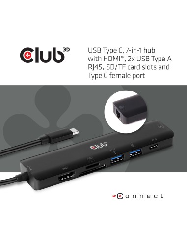CLUB3D CSV-1592 replicatore di porte e docking station per notebook USB 3.2 Gen 1 (3.1 Gen 1) Type-C Nero