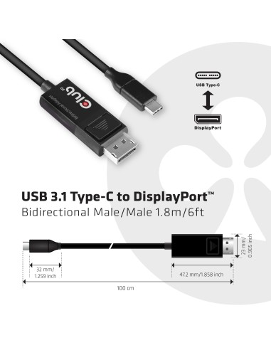 CLUB3D cac-1557 USB C Displayport 1.4 Nero