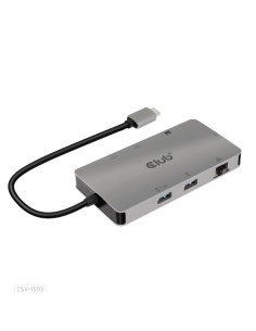 CLUB3D CSV-1593 hub di interfaccia USB 3.2 Gen 1 (3.1 Gen 1) Type-C 16200 Mbit s Metallico