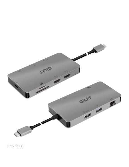 CLUB3D CSV-1593 hub di interfaccia USB 3.2 Gen 1 (3.1 Gen 1) Type-C 16200 Mbit s Metallico