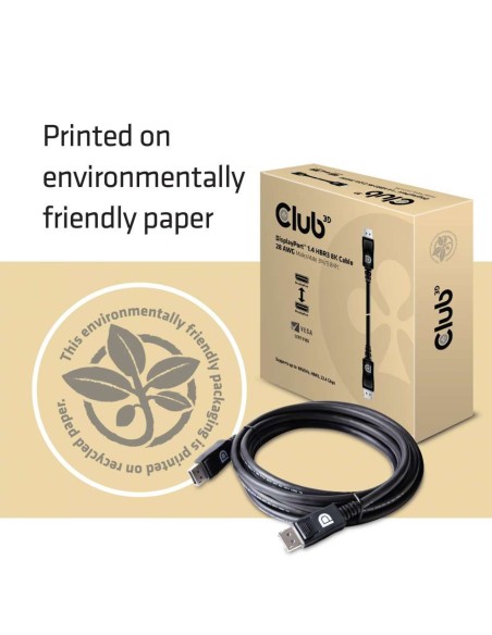 CLUB3D DisplayPort 1.4 HBR3 8K 28AWG Cable M M 3m  9.84ft