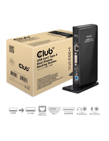 CLUB3D USB Gen1 Type A Dual Display Docking Station
