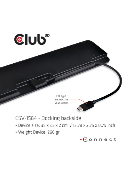 CLUB3D USB 3.2 GEN1 C TRIPLE DISPLAY DYNAMIC 100W PD CHARGING DOCK. THE 5 X USB-A PORTS Docking USB 3.2 Gen 1 (3.1 Gen 1)