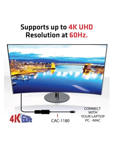 CLUB3D Mini DisplayPort 1.4 to HDMI 2.0b HDR Active Adapter