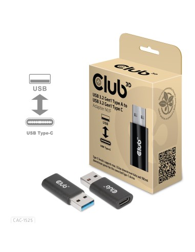 CLUB3D CAC-1525 cavo USB 3.2 Gen 1 (3.1 Gen 1) USB A USB TYPE C Nero