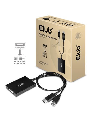 CLUB3D cac-1010 Displayport usb DVI-I Daul link Nero, Bianco