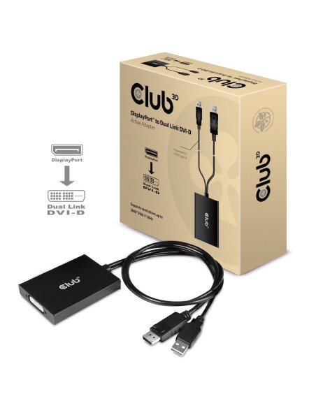 CLUB3D cac-1010 Displayport usb DVI-I Daul link Nero, Bianco