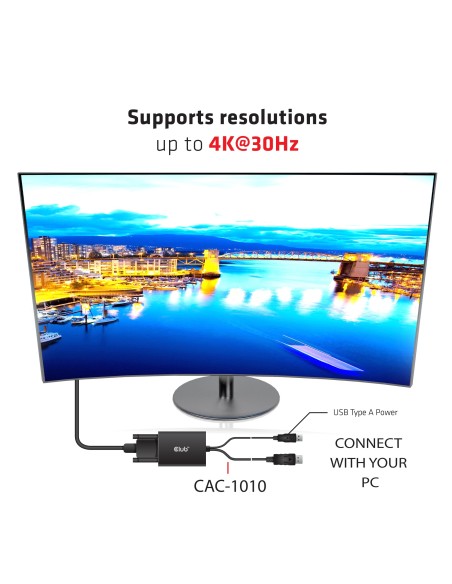 CLUB3D cac-1010 Displayport usb DVI-I Daul link Nero, Bianco