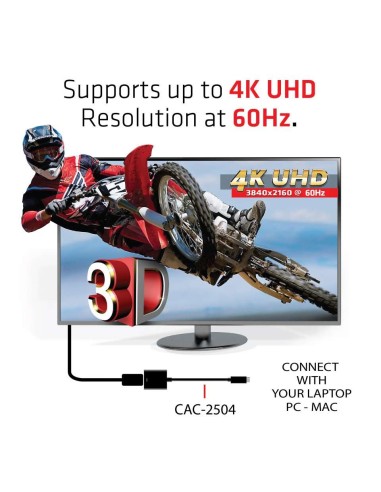 CLUB3D USB 3.1 Type C to HDMI 2.0 UHD 4K 60HZ Active Adapter