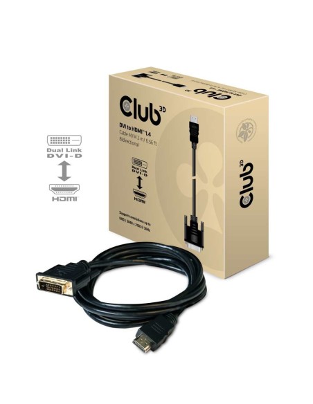 CLUB3D DVI to HDMI 1.4 Cable M M 2m  6.56ft Bidirectional