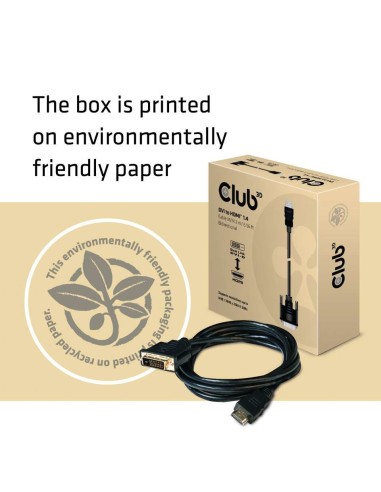 CLUB3D DVI to HDMI 1.4 Cable M M 2m  6.56ft Bidirectional