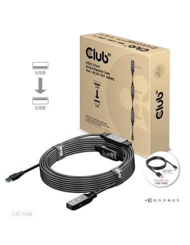CLUB3D CAC-1406 cavo USB 15 m USB 3.2 Gen 1 (3.1 Gen 1) USB A Nero