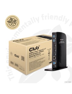 CLUB3D USB3.2 Gen1 Type A or C Dual Display 4K60Hz Docking Station DisplayLink® Certified 2