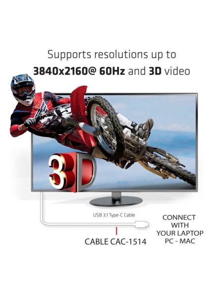 CLUB3D USB C to HDMI™ 2.0 UHD Cable Active 1.8 M. 5.9 Ft.
