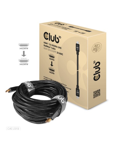 CLUB3D HDMI 2.0 4K60Hz RedMere cable 10m 32.8ft