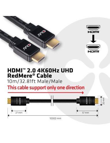CLUB3D HDMI 2.0 4K60Hz RedMere cable 10m 32.8ft