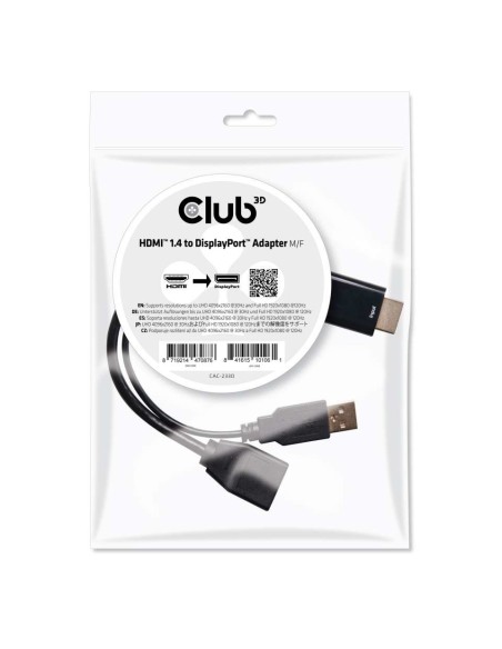 CLUB3D HDMI™ to DisplayPort™ Adapter Male Female