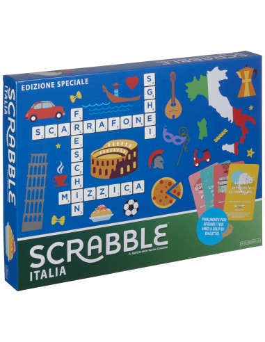 Games Scrabble Italia, Edizione Speciale, Gioco di Parole Crociate Divertente Anche in Dialetto, per Tutta Famiglia, GGN24