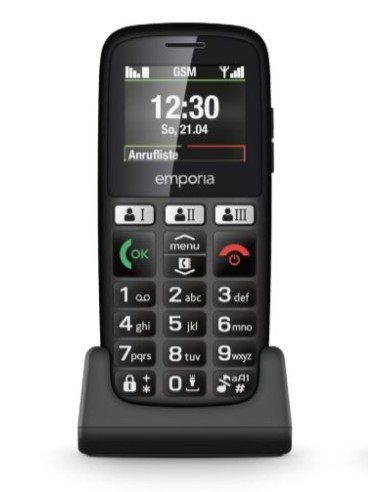 Emporia HAPPY 70 g Nero Telefono di livello base