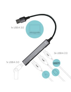 i-tec Metal USB 3.0 HUB 1x USB 3.0 + 3x USB 2.0 2