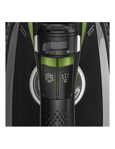Rowenta DW6330 Eco Intelligence Ferro da stiro a secco e a vapore Microsteam 400 HD soleplate 2500 W Nero, Verde