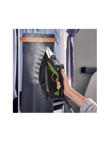 Rowenta DW6330 Eco Intelligence Ferro da stiro a secco e a vapore Microsteam 400 HD soleplate 2500 W Nero, Verde