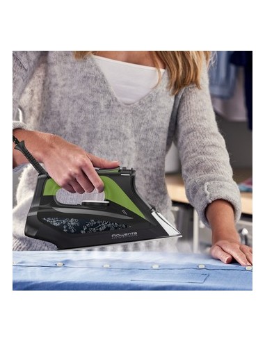 Rowenta DW6330 Eco Intelligence Ferro da stiro a secco e a vapore Microsteam 400 HD soleplate 2500 W Nero, Verde