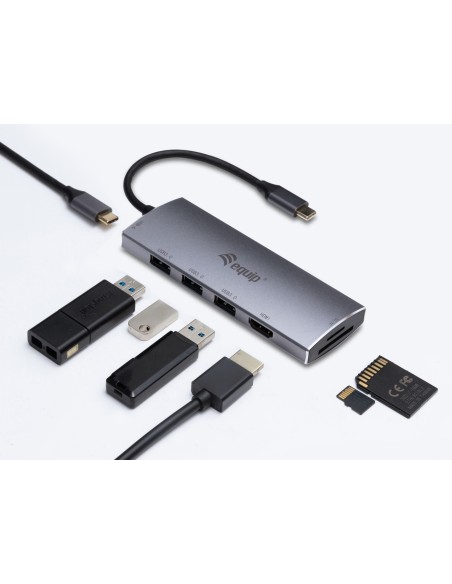 Equip 133482 hub di interfaccia USB 3.2 Gen 1 (3.1 Gen 1) Type-C 5000 Mbit s Argento
