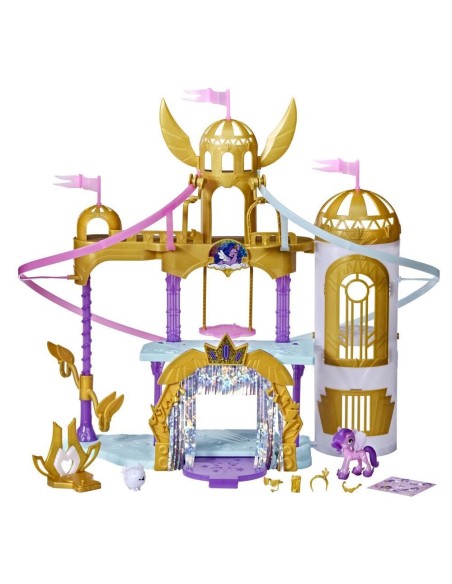 My Little Pony Una Nuova Generazione - Playset Deluxe, castello giocattolo da 56 cm con zipline e personaggio di Ruby Petalosa