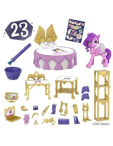 My Little Pony Una Nuova Genarazione - Ruby Rivelazione Reale, pony rosa da 7,5 cm, con accessori rivelati dall'acqua, per