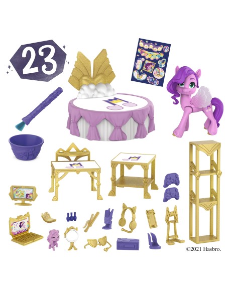 My Little Pony Una Nuova Genarazione - Ruby Rivelazione Reale, pony rosa da 7,5 cm, con accessori rivelati dall'acqua, per