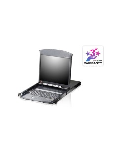 ATEN Switch KVM over IP LCD a due binari Multi-Interface Cat 5 a 16 porte per 1 accesso condiviso locale remoto