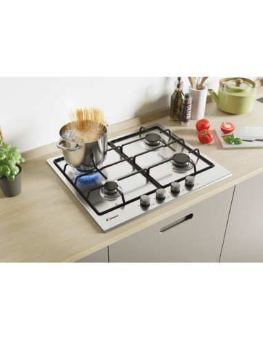 Candy Timeless CEL6PBRX Acciaio inossidabile Da incasso 59 cm Gas 4 Fornello(i)