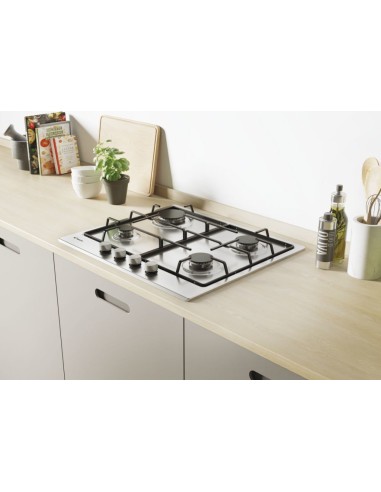 Candy Timeless CEL6PBRX Acciaio inossidabile Da incasso 59 cm Gas 4 Fornello(i)