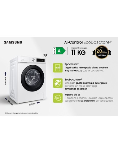 Samsung Lavatrice AI Control Ecodosatore 11Kg WW11BB534DAW