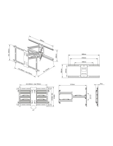 Multibrackets 6713 Supporto TV a parete 2,03 m (80") Nero