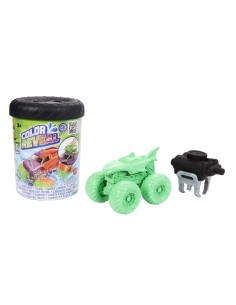 Hot Wheels Monster Trucks Color Reveal, 1 veicolo giocattolo con sorpresa ed effetto cambia colore ripetibile con acqua calda e