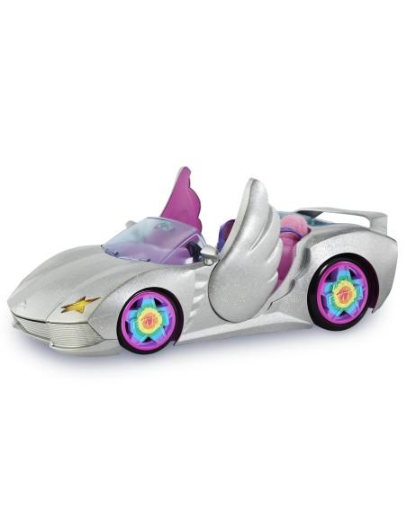 Barbie Extra Cabrio - Bambola con Auto Argentata e Cagnolino - 1 Top e 2 Paia di Scarpe - Piscina per Cuccioli - Giocattolo per