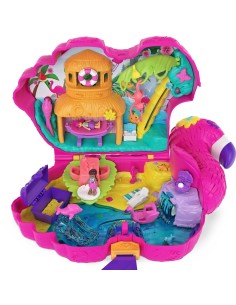 Polly Pocket - Fenicottero Mega Party Pignatta con Coriandoli e 25 Sorprese, Giocattolo per Bambini 4+ Anni
