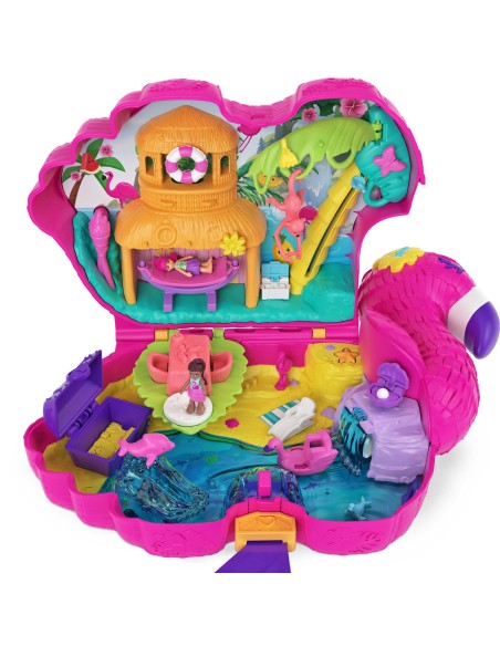 Polly Pocket - Fenicottero Mega Party Pignatta con Coriandoli e 25 Sorprese, Giocattolo per Bambini 4+ Anni