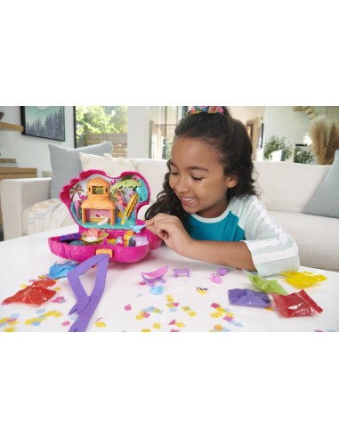 Polly Pocket - Fenicottero Mega Party Pignatta con Coriandoli e 25 Sorprese, Giocattolo per Bambini 4+ Anni