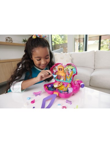 Polly Pocket - Fenicottero Mega Party Pignatta con Coriandoli e 25 Sorprese, Giocattolo per Bambini 4+ Anni